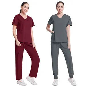 Custom Brand Fashion Colors Working Clothes Womens Stylish Scrubs Nursing Medical Uniform Nurse Pet Clinic Medical Supplies