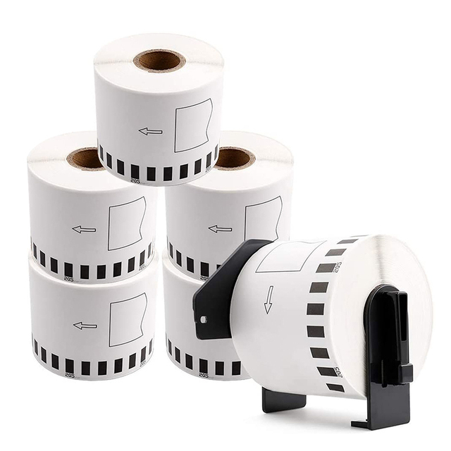 Small MOQ Brother Compatible Labels Factory 62mm DK-22205 Thermal Paper Shipping Barcode Stickers