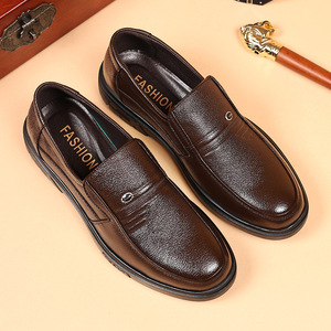 Men's Leather Business <b>Shoes</b> <b>Soft</b> Sole Round Toe Breathable Office Career Casual Dress <b>Shoes</b> Size 48 - Product Image 3