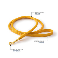Hochwertiges, weiches, solides, stilvolles, geflochtenes Leder-Hundehalsband- und Leinen-Set, personalisiert, langlebig, verstellbar, mehrere Farboptionen, Gold