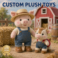 Jouets en peluche personnalisés pour ferme OEM ODM, animaux en peluche cochon vache, vente en gros, cadeau pour enfants