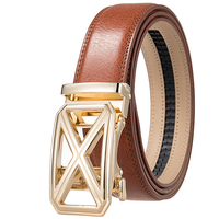 Ceinture en cuir pour homme Ly36-26098 à boucle automatique, modèle tendance, vente chaude
