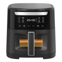 Friteuse à air intelligente 6L avec écran tactile numérique, sans huile, personnalisable OEM/ODM avec logo, prix de gros usine, appareil de cuisine