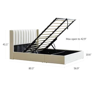 Cross-border home comfortable upholstered <b>double</b> <b>bed</b> with custom-designed creative box spring lift large capacity <b>storage</b> <b>bed</b> - Product Image 3