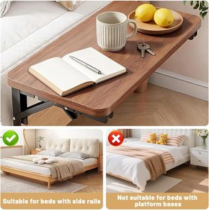 Table de chevet pliable à suspendre au lit, étagère de lit en bois à suspendre, table de chevet, essentiels pour les étudiants en dortoir - Product Image 2