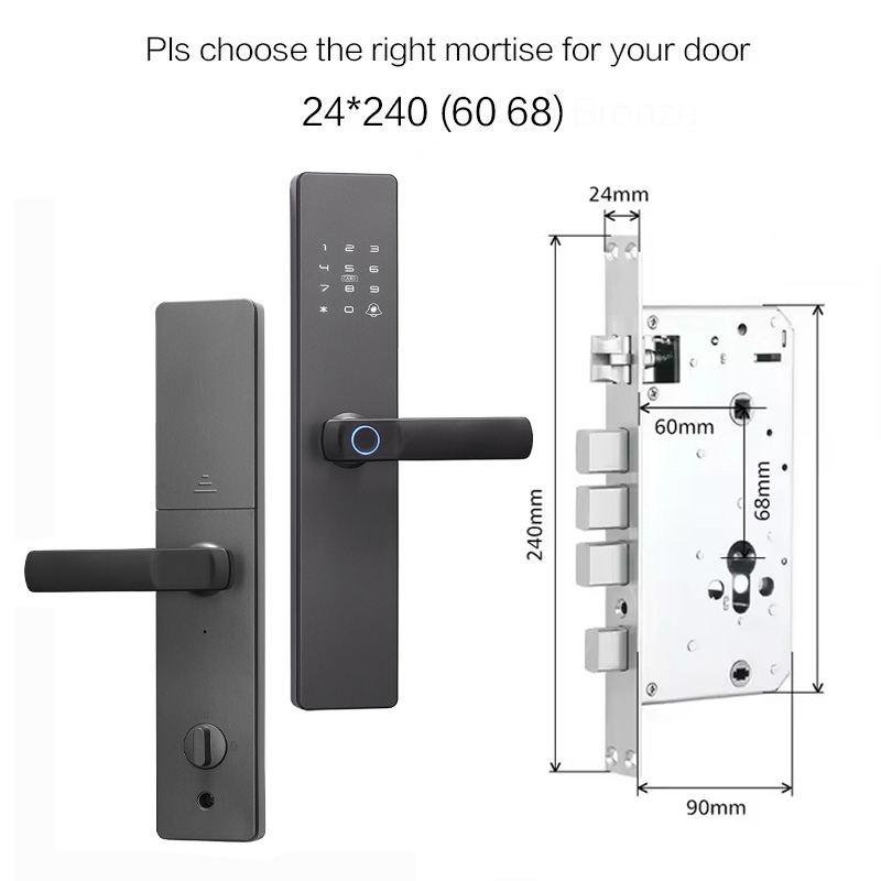 Wooden/Steel Door Lock Smart Digital Security 200 Fingerprint Storage Anti-Peep Keypad WiFi Remote Control Grade Security Homes · image 6