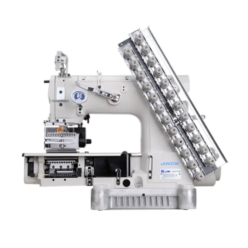 ماكينة خياطة سلسلة Jack JK8009 ماكينة صناعية متعددة الإبر لتشذيب الخيوط الأوتوماتيكية وخياطة الأشرطة المرنة والأشرطة