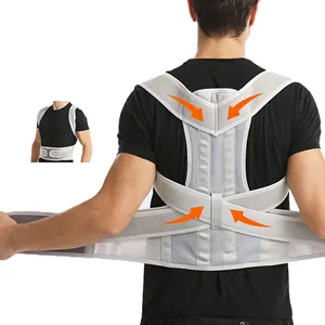 RUNYI Corretor de postura ajustável para homens e mulheres, cinta esportiva de neoprene para costas de corcunda, suporte ideal para o corpo