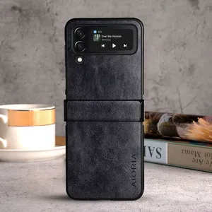 Funda para Samsung Galaxy Z Flip 4 <span class=keywords><strong>Flip4</strong></span> 5G coque de lujo de cuero Vintage funda protectora completa para Samsung Galaxy Z Flip 4 - Product Image 3