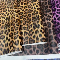 Cuir imprimé PVC de haute qualité en gros pour bagages, motif léopard synthétique artificiel