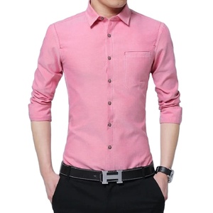 Camisas de vestir formales de oficina para hombre de manga larga con cuello vuelto de Color sólido ecológico de satén de algodón 100% al por mayor de moda - Product Image 2