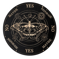 Art personnalisé radiesthésie en bois Divination lunes sorcellerie Wiccan autel fournitures année noir cristal pendule Laser décoratif