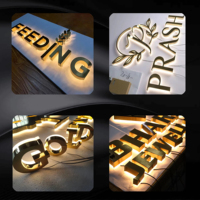 Letras 3D para Rótulos Comerciales, Logotipos para Interiores de Restaurantes, Tiendas, Letreros de Pared, Letras de Acero Inoxidable para Exteriores, Logotipos Metálicos Personalizados