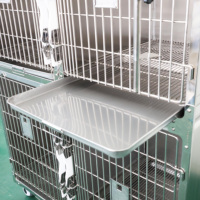 Cage d'opération mobile réutilisable en acier inoxydable, réglable sur quatre positions, durable, pour animaux de compagnie, équipement vétérinaire, chirurgie canine, animaux