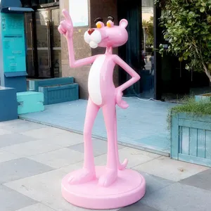 Jingujin New Pink Panther Sculpture Giant Fiberglass Lipstick Strength Large Size Resin Sculptures Fiberglass For