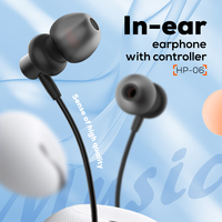 LDNIO HP06 Penjualan Terlaris Harga Murah Headset Handsfree 3.5mm untuk Ponsel Android Universal Earphone Berkabel dengan Mikrofon