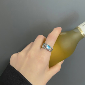 Anillos <span class=keywords><strong>de</strong></span> <span class=keywords><strong>Piedra</strong></span> Lunar <span class=keywords><strong>de</strong></span> Diseño Moderno <span class=keywords><strong>para</strong></span> Mujeres y Niñas, Anillo Ajustable <span class=keywords><strong>de</strong></span> Apertura Irregular Simple, Regalo <span class=keywords><strong>de</strong></span> San Valentín, Joyería - Product Image 2