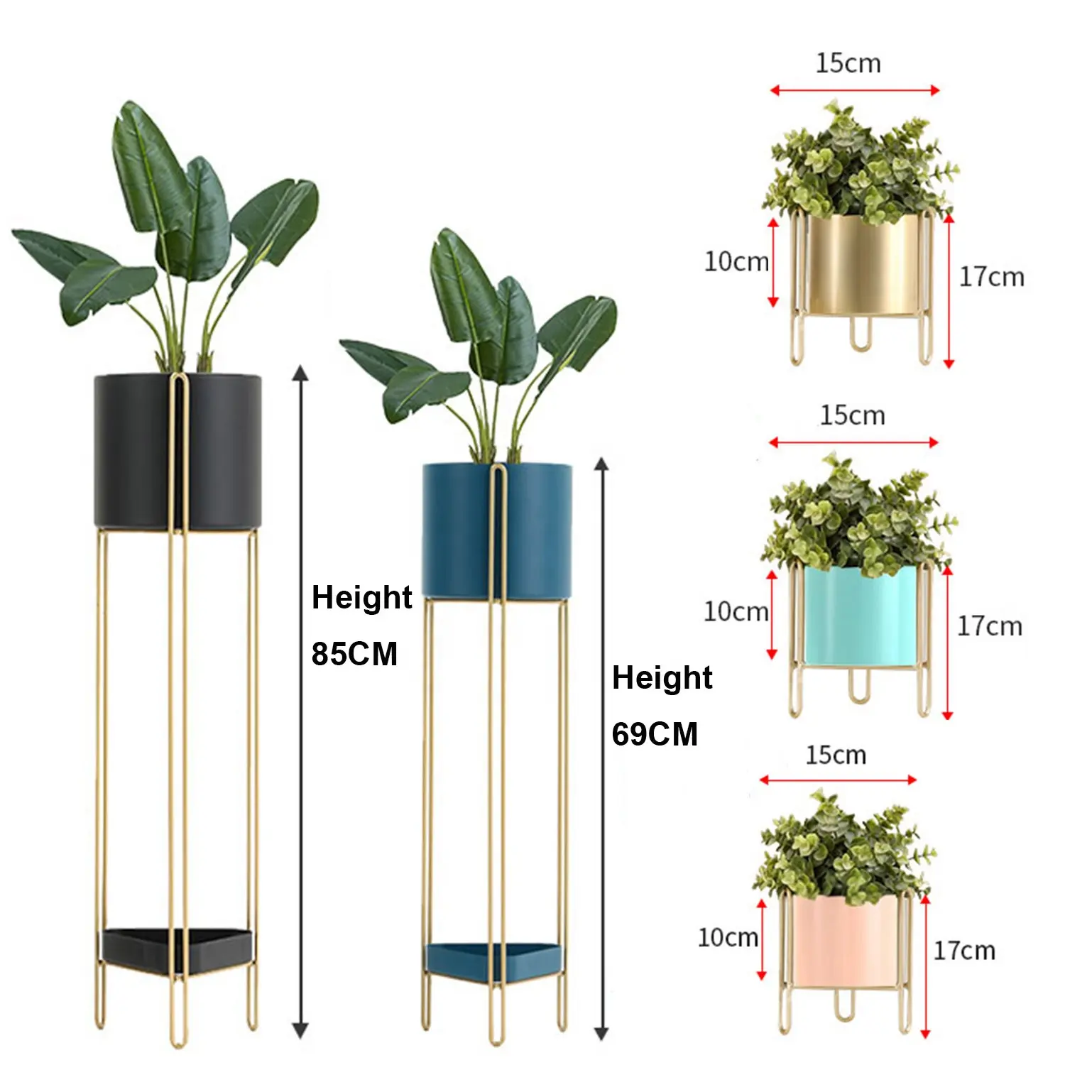 Wholesale Modern Planter Stand Plant Pots Round Flower Plant Stand Metal for Indoor Outdoor Potted Home Decor Gold Flower Stand