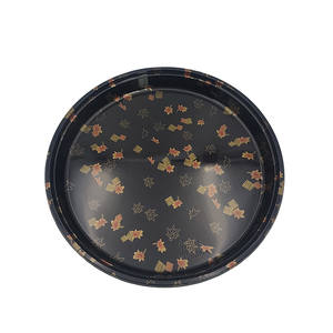 JY-82104 Jieyou <span class=keywords><strong>Plateau</strong></span> à sushi rond imprimé, grand format, en plastique, avec couvercle - Product Image 1