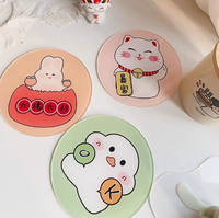 Acrylique Quicksand Sous-verres Creative Silicone Antidérapant Noël Flocon De Neige Sous-verres Mignon Rond Sous-verres Décorations Pour La Maison