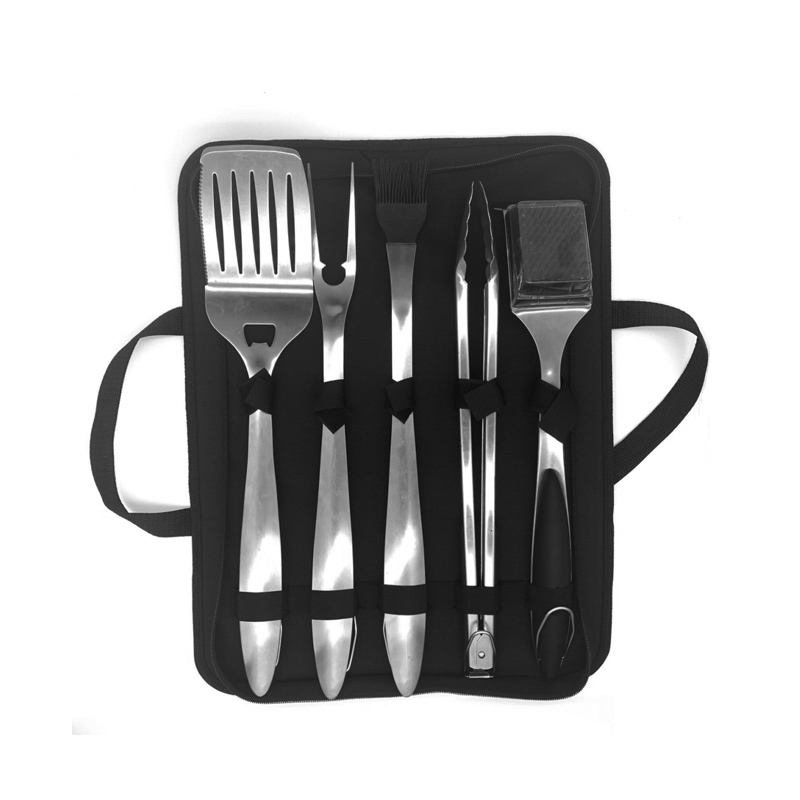 Grey-5 pcs bbq tools set