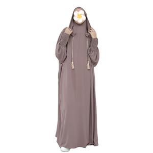 2024 Eid ramazan kadın çift kapşonlu Abaya Kaftan uzun hırka Robe Maxi islami elbise rahat Dubai nefes Polyester - Product Image 1