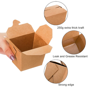 Boîte à nouilles jetable en papier kraft, conteneur alimentaire étanche de qualité alimentaire, boîte pour aliments chauds ou froids pour les plats à emporter, emballage personnalisé avec logo - Product Image 3