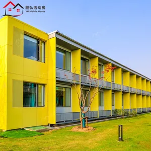 Bangunan apartemen prefabrikasi kamp rumah Prefab kontainer dapat dilepas rumah prefabrikasi Hotel prefabrikasi