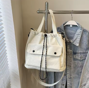 Women's canvas tote bag fashion style tote bag zipper opening polyester lining work commuting shopping bag - Product Image 6