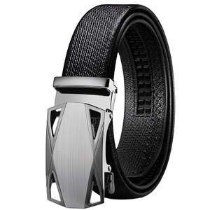 Cinturón de Cuero Vacuno Genuino de Primera Calidad con Hebilla de Acero y Cierre Automático – Cinturón Impermeable para Hombre, Estilo Casual y de Negocios - Product Image 1