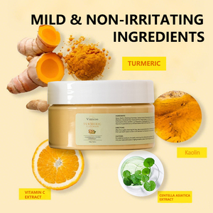 <span class=keywords><strong>Mascarilla</strong></span> Facial de Arcilla con Cúrcuma al por Mayor, Vitamina C, Blanqueadora, <span class=keywords><strong>Exfoliante</strong></span>, Producto Cosmético para el Cuidado de la Piel, Extracto <span class=keywords><strong>Natural</strong></span>, <span class=keywords><strong>Mascarilla</strong></span> Facial de Lodo - Product Image 2