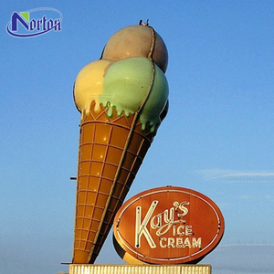 Scultura di gelato in vetroresina statua di gelato negozio decorazione decorativa in resina di grandi dimensioni decorazione per esterni scultura arte e da collezione - Product Image 6