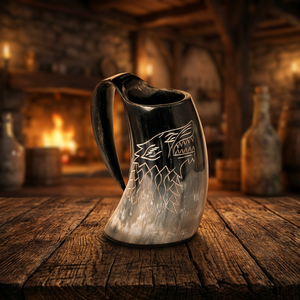 Ready Stock B.S INTERNATIONAL Real Horn Viking American Style Eco-Friendly Dishwasher Safe Bamboo Lid Moscow Mule Mugs Wholesale - Product Image 1