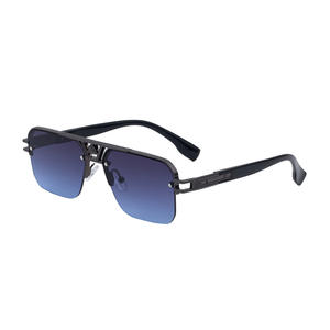 Gafas de Sol Retro de Media Montura para Hombre KSL-98344, Lentes de PC con Protección UV400, Marco Negro de Plástico y Metal, Protección Solar para Conducir - Product Image 4