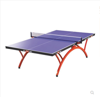 Table de tennis de table pliable DHS T2828 pour l'intérieur, moderne, petite, avec plateau bleu, structure en acier, écologique, durable, compétition, MDF