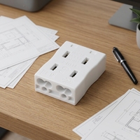 Mini connecteur universel 3P 3 voies à raccordement rapide, avec conducteur en laiton, à levier de poussée, pour câble électrique, boîtier PC/Nylon, alimentation