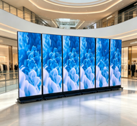 Écran d'affichage LED pliable P2.5 pour intérieur, ultra fin, HD, affichage publicitaire commercial pour stand d'exposition
