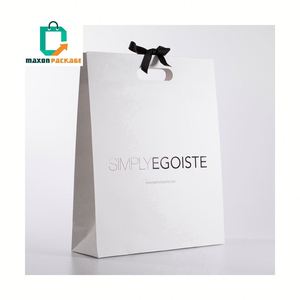 Fabricante de China, cartón blanco, empresa personalizada, marca impresa, embalaje de compras, bolsas de papel de gran oferta usadas con asas - Product Image 2