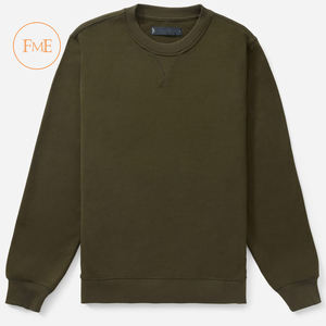 2020 sudadera de algodón 100% de calidad Premium para hombre, manga larga, forro polar francés antiretráctil sin capucha - Product Image 1