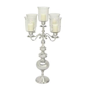 Candélabres en métal pour décoration de mariage, pièce centrale en laiton argenté, conçu en inde, haute vente - Product Image 2