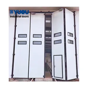 Hangar Warehouse Big Size Insulated European Standard PU Foam Iron Sliding Steel Industrial Folding Door