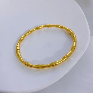 Brazalete Unisex de Acero Inoxidable Chapado en Oro de 18K, Joyería Moderna para Aniversario, Venta al Por Mayor, Simple, No se Desvanece - Product Image 3