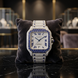 Reloj de Cuarzo con Diamantes y Zafiros, Esfera Cuadrada, Reloj de Pulsera, Joyería de Moda de Lujo - Product Image 3