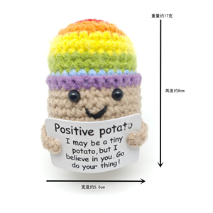 DREA Poupée en crochet faite main de haute qualité et durable, motif abeille, avec affirmation positive, modèle Pomme de terre amusante - Product Image 5