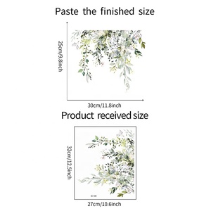 Moderna pianta verde tropicale foglie <span class=keywords><strong>adesivi</strong></span> da parete in PVC bagno adesivo decorazione per la casa produttore di commercio all'ingrosso per servizi igienici - Product Image 6