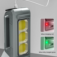Lampe de poche portable rechargeable USB 500 lumens 2*18650 XPG+COB LED avec chargeur de téléphone portable pour camping en extérieur