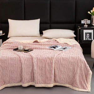Couverture en molleton d'agneau double couche à usage domestique en taffel couleur unie avec sieste Falai imprimé couvre-lit épaissi diffusion en direct - Product Image 5
