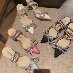 Strass da donna Sexy <span class=keywords><strong>con</strong></span> tacco in raso <span class=keywords><strong>con</strong></span> <span class=keywords><strong>lacci</strong></span> da 6 Cm <span class=keywords><strong>con</strong></span> fiocco in oro rosa punta a punta tacco a spillo tacco sottile comode pompe sandali <span class=keywords><strong>con</strong></span> tacco - Product Image 6