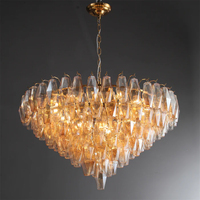 Suspendu Plafond En Laiton Fumée Lustre En Verre De Luxe Éclairage Décoratif Salon Maison Plafonniers Moderne Foyer Lustre