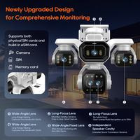Caméra de sécurité solaire PTZ extérieure OEM 20MP CMOS 4G avec carte SIM, 6 moteurs, vision nocturne couleur, IP65, H.265, détection de mouvement à 360°